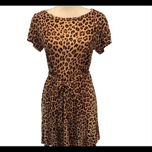 Rebecca Taylor linen leopard print mini dress
